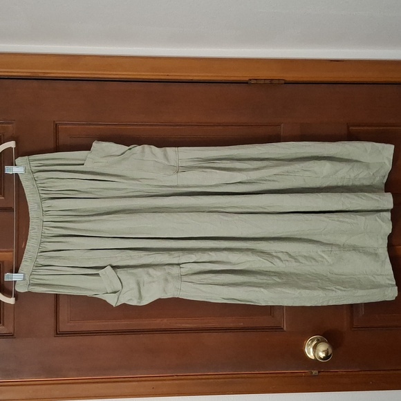 Free People Days End Linen Pull On Pant Light Green Size Small Boho - Picture 4 of 5